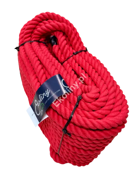 Corde en coton rouge 20 mm - 50 mètres