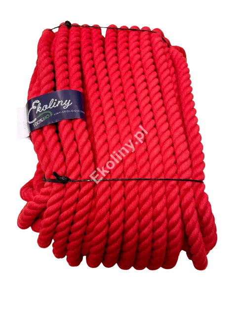 Corde en coton rouge 24 mm - 50 mètres